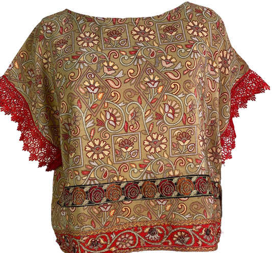 PRC6019 Avatar Pure Silk Boxy Top - Velora