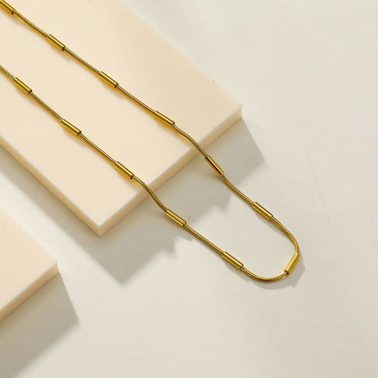 CYRILLIA Tubular Beaded Chain Necklace - Velora Luxury Fashion