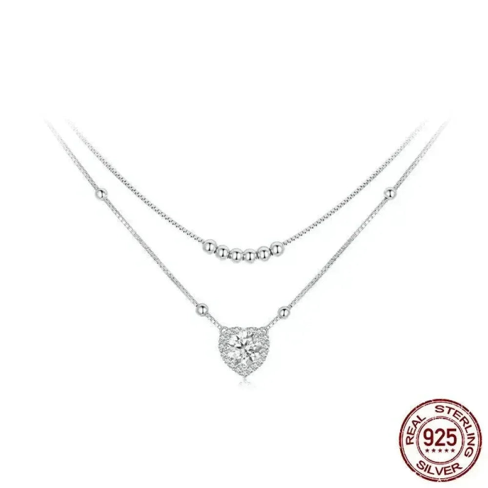 Capture Her Heart With Dazzling Brilliance: 1Ct Moissanite Heart Necklace - Velora Luxury Fashion