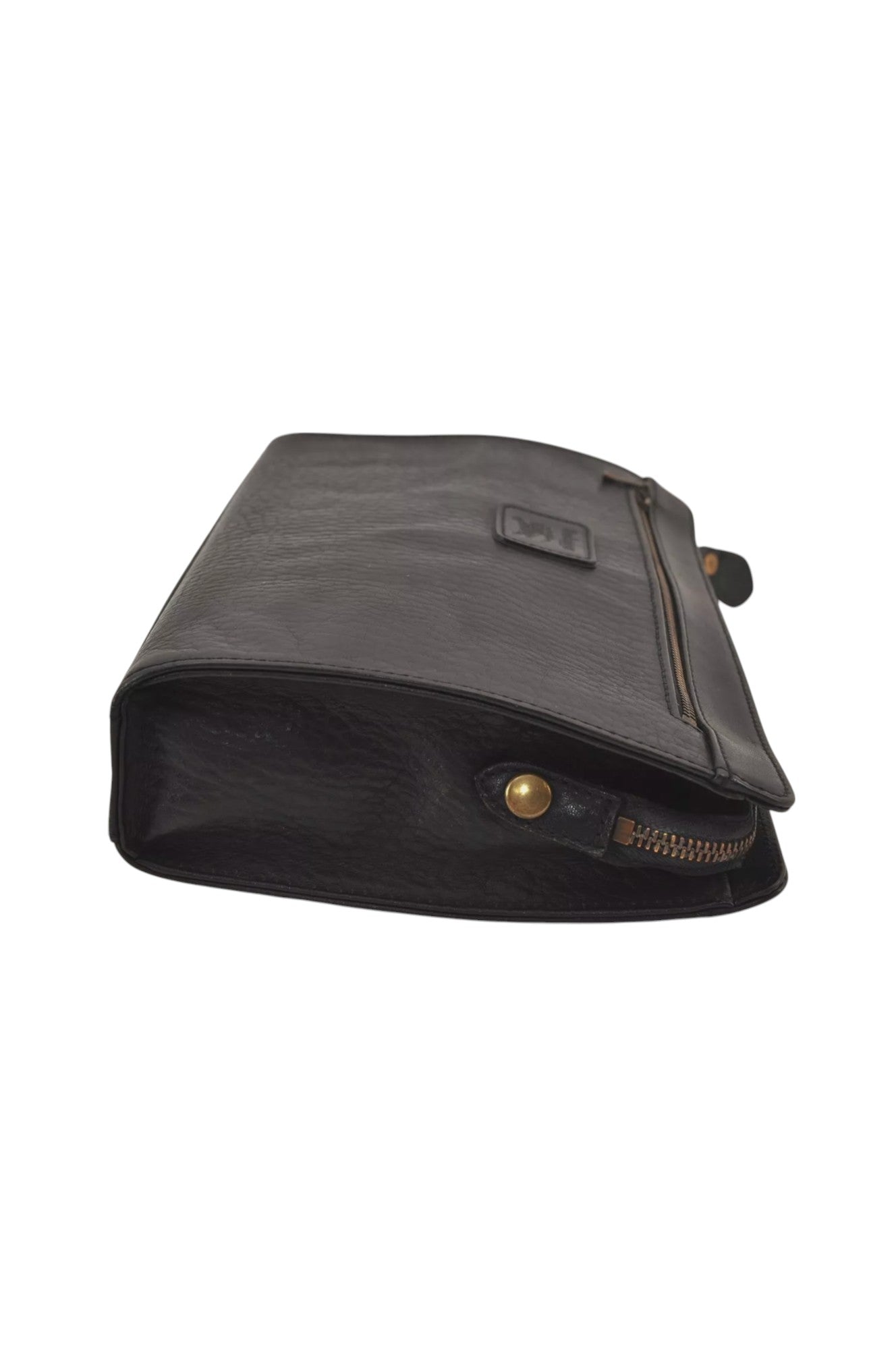 Authentic Burberrys Vintage Leather Clutch Hand Bag Purse Black 6538L - Velora