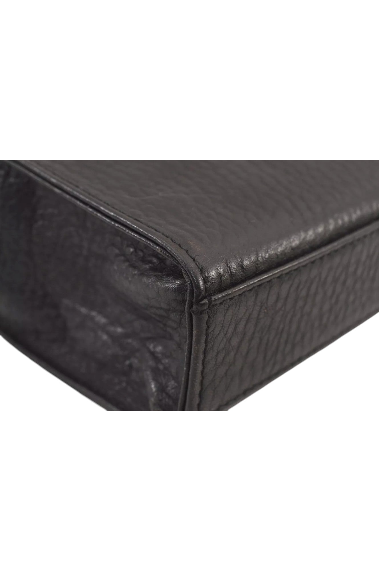 Authentic Burberrys Vintage Leather Clutch Hand Bag Purse Black 6538L - Velora