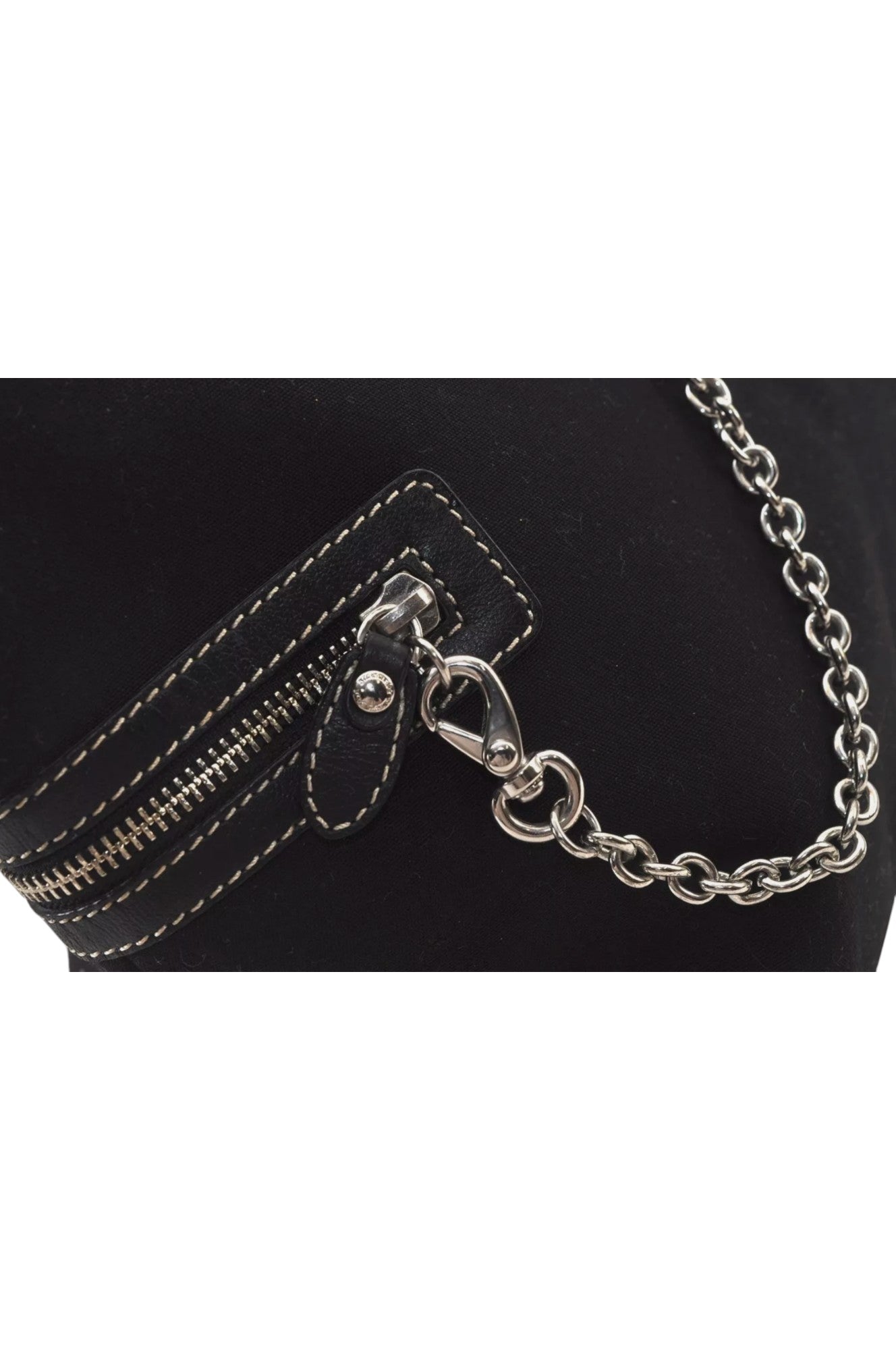 Authentic BURBERRY BLUE LABEL Hand Tote Bag Polyester Leather Black 7082L - Velora