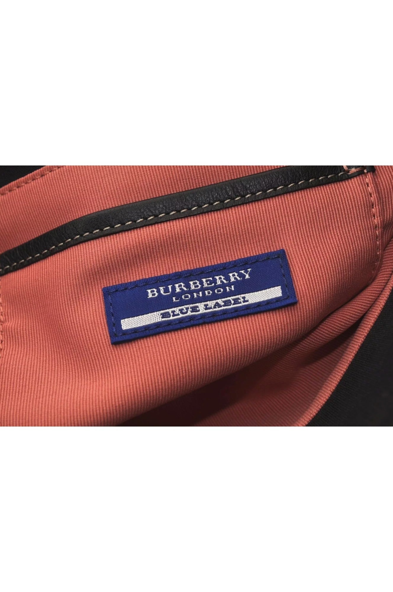 Authentic BURBERRY BLUE LABEL Hand Tote Bag Polyester Leather Black 7082L - Velora