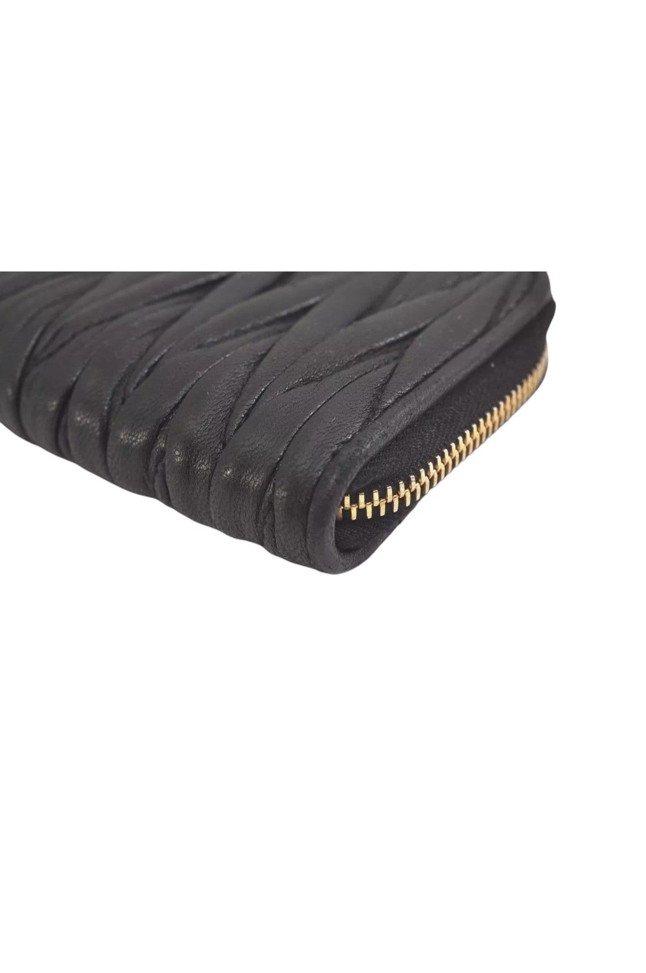 Authentic MIU MIU Vintage Matelasse Leather Coin Case Purse Black 8330L - Velora