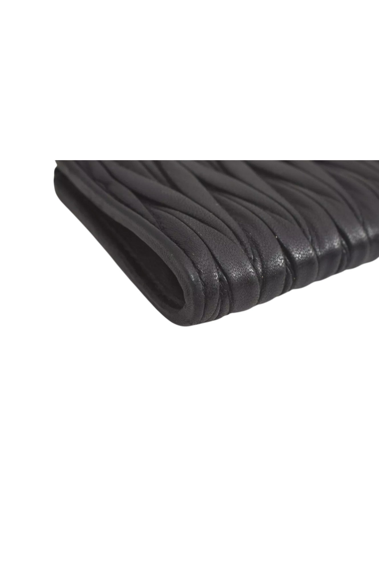 Authentic MIU MIU Vintage Matelasse Leather Coin Case Purse Black 8330L - Velora