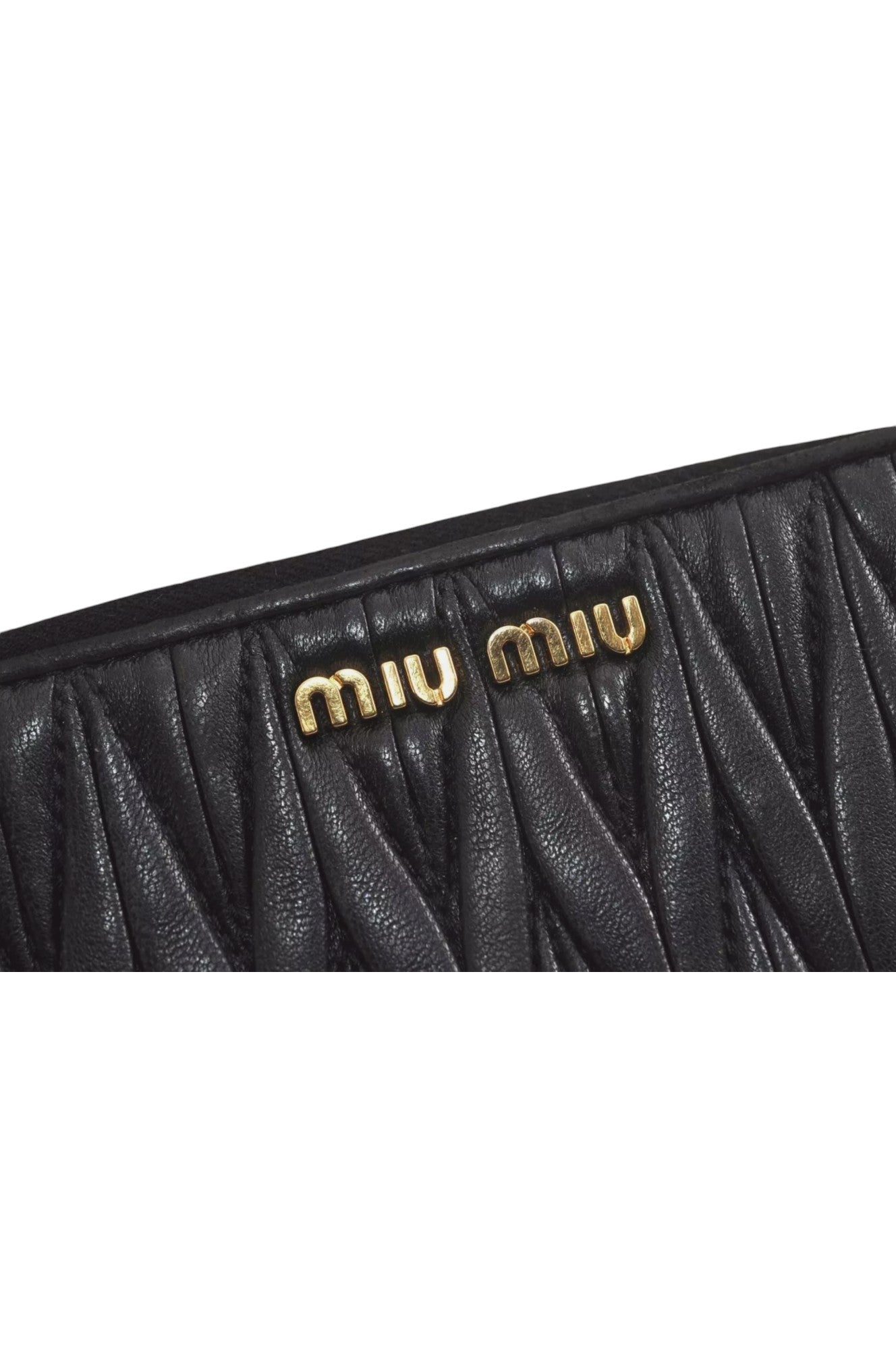 Authentic MIU MIU Vintage Matelasse Leather Coin Case Purse Black 8330L - Velora