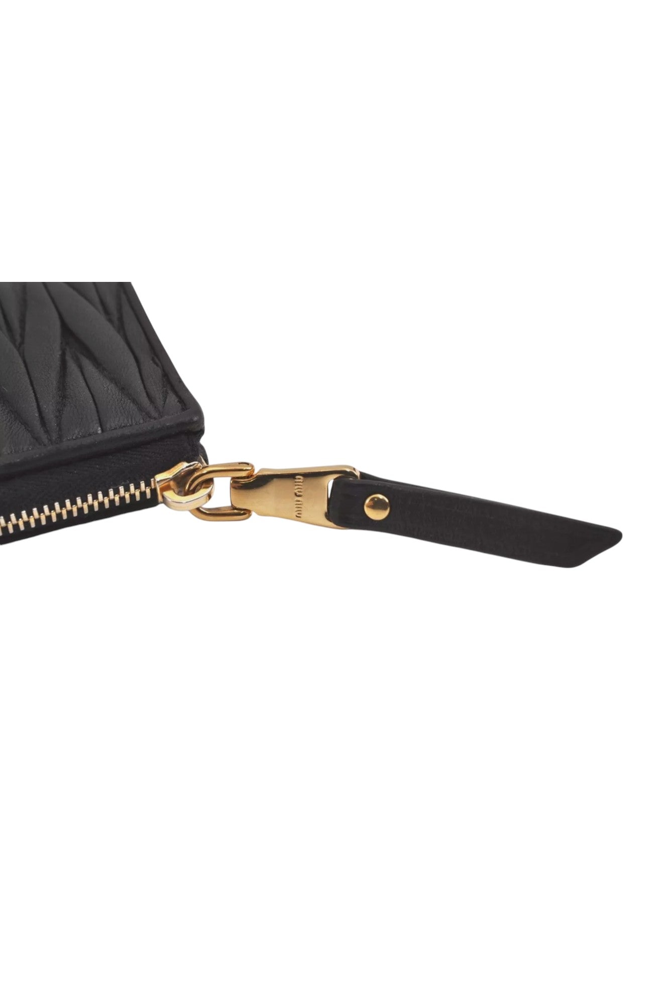 Authentic MIU MIU Vintage Matelasse Leather Coin Case Purse Black 8330L - Velora