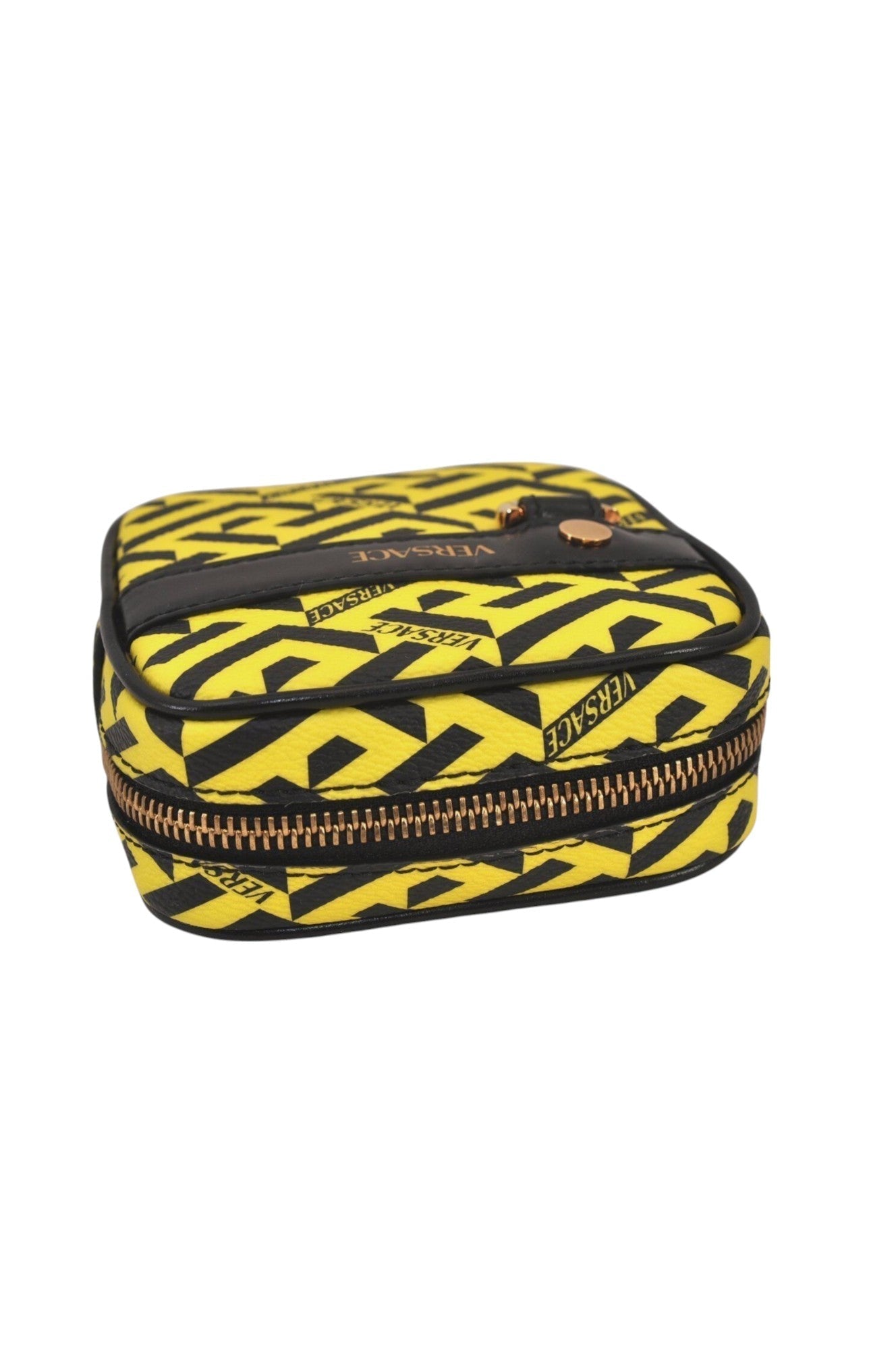 Authentic VERSACE La Greca Vintage Leather Pouch Purse Yellow Box Junk 7524L - Velora