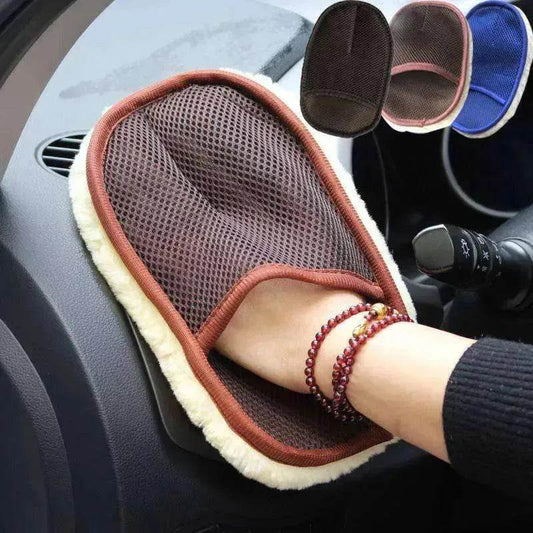 Car wash gloves for car & motorcycle care: soft hair type cleaning tools - Velora
