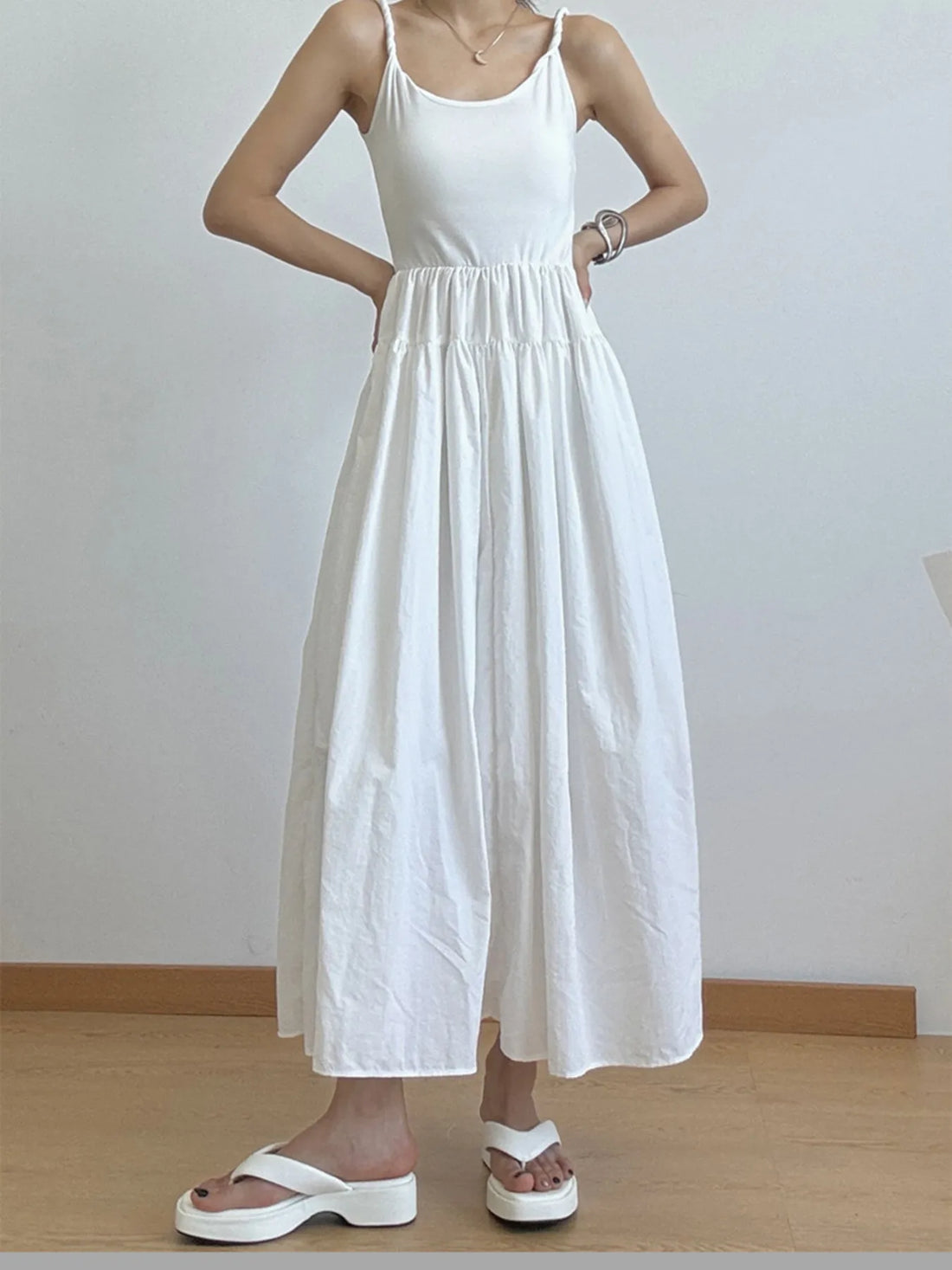 Casual Scoop Neck Cami Dress - Velora Luxury Fashion