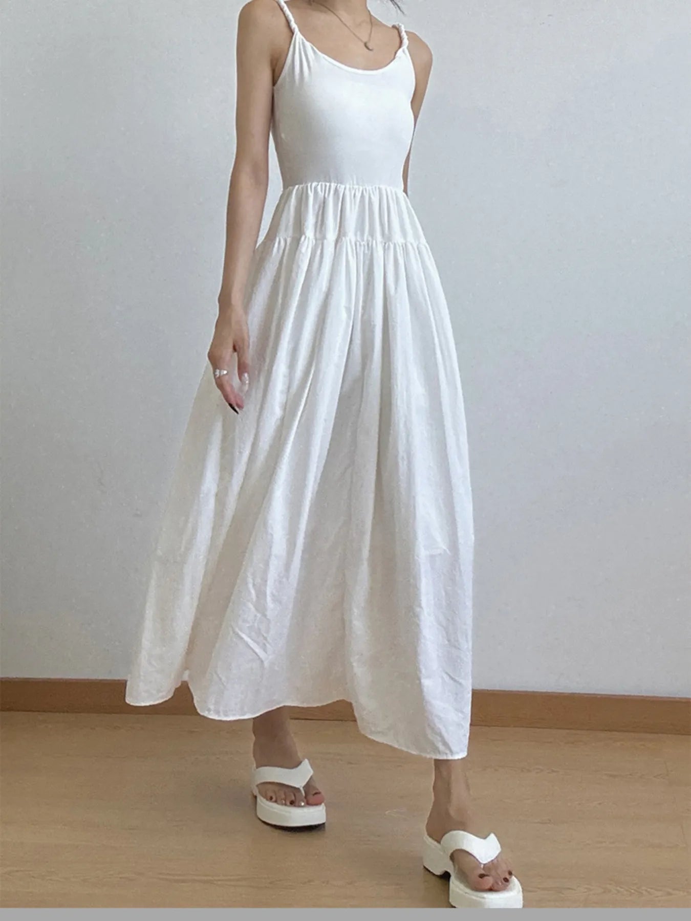 Casual Scoop Neck Cami Dress - Velora Luxury Fashion