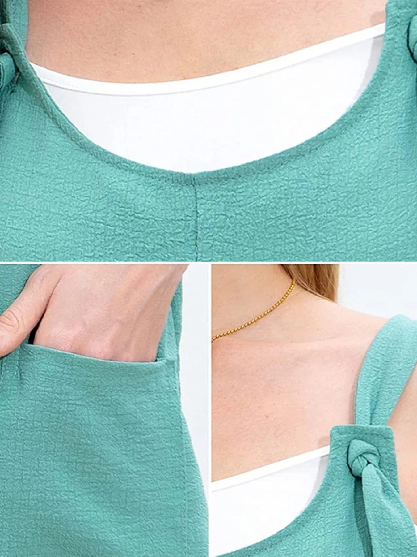 Casual Textured Overalls with Pockets - Velora Luxury Fashion