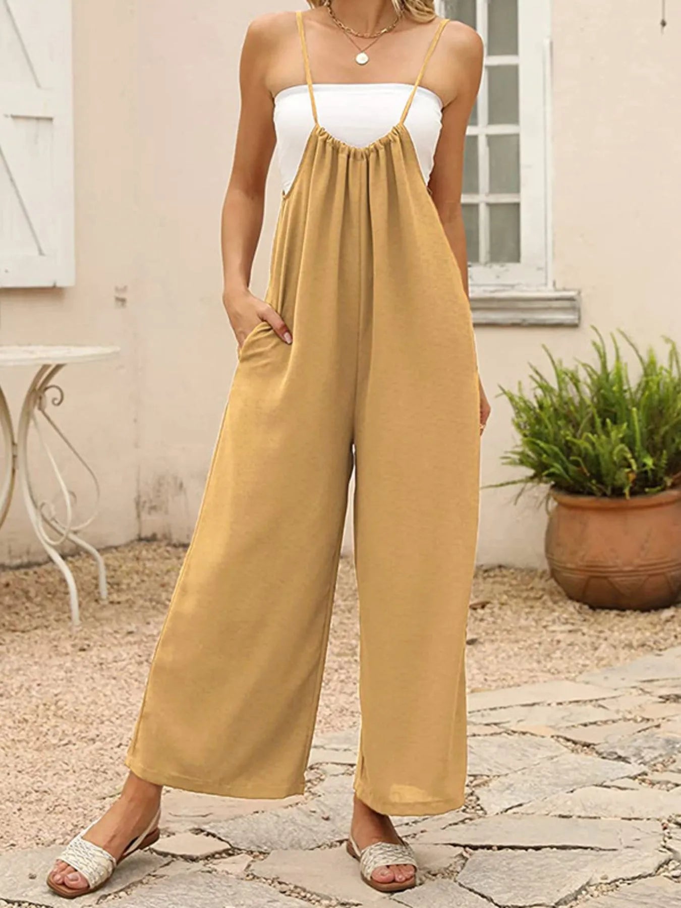 Casual Wide Leg Overalls - Velora Luxury Fashion