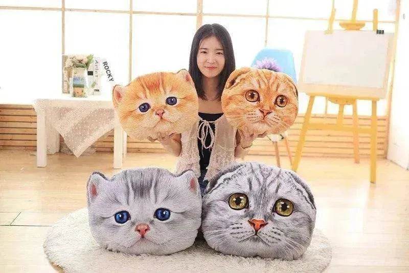 Cat Pillow Car Cushion Cute Cat Shape Nap Seat Plush Toy - Velora
