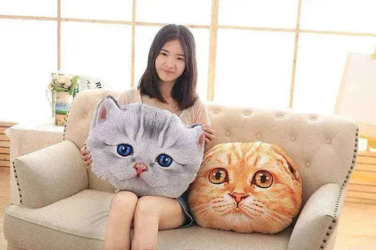 Cat Pillow Car Cushion Cute Cat Shape Nap Seat Plush Toy - Velora