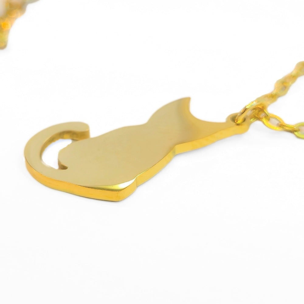 Cat Silhouette Necklace (Gold) - Velora