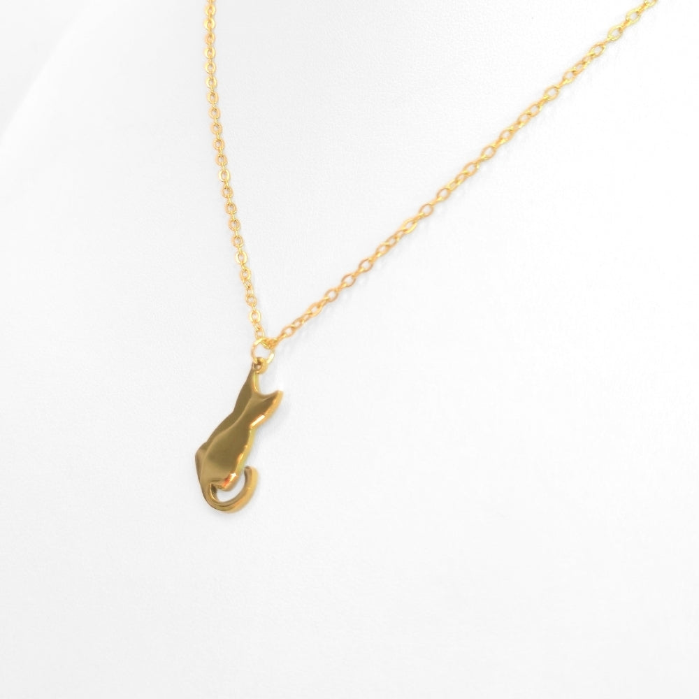Cat Silhouette Necklace (Gold) - Velora
