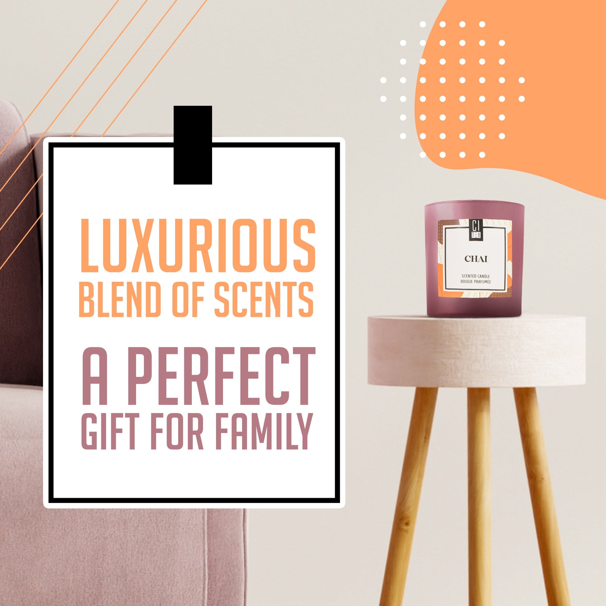 Chai Soy Wax Candle - Orange, Cinnamon and Cloves - 8 oz - Velora Luxury Fashion