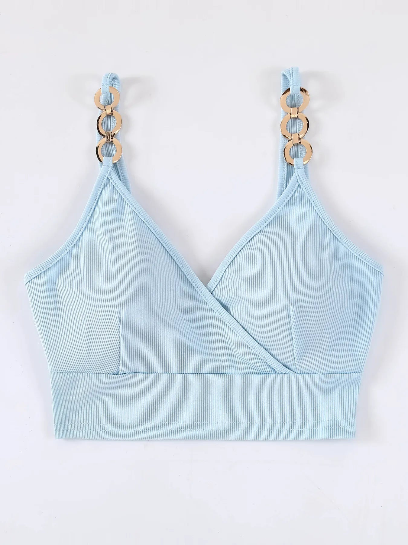 Chain Strap Ribbed Cami Top - Velora Luxury Fashion