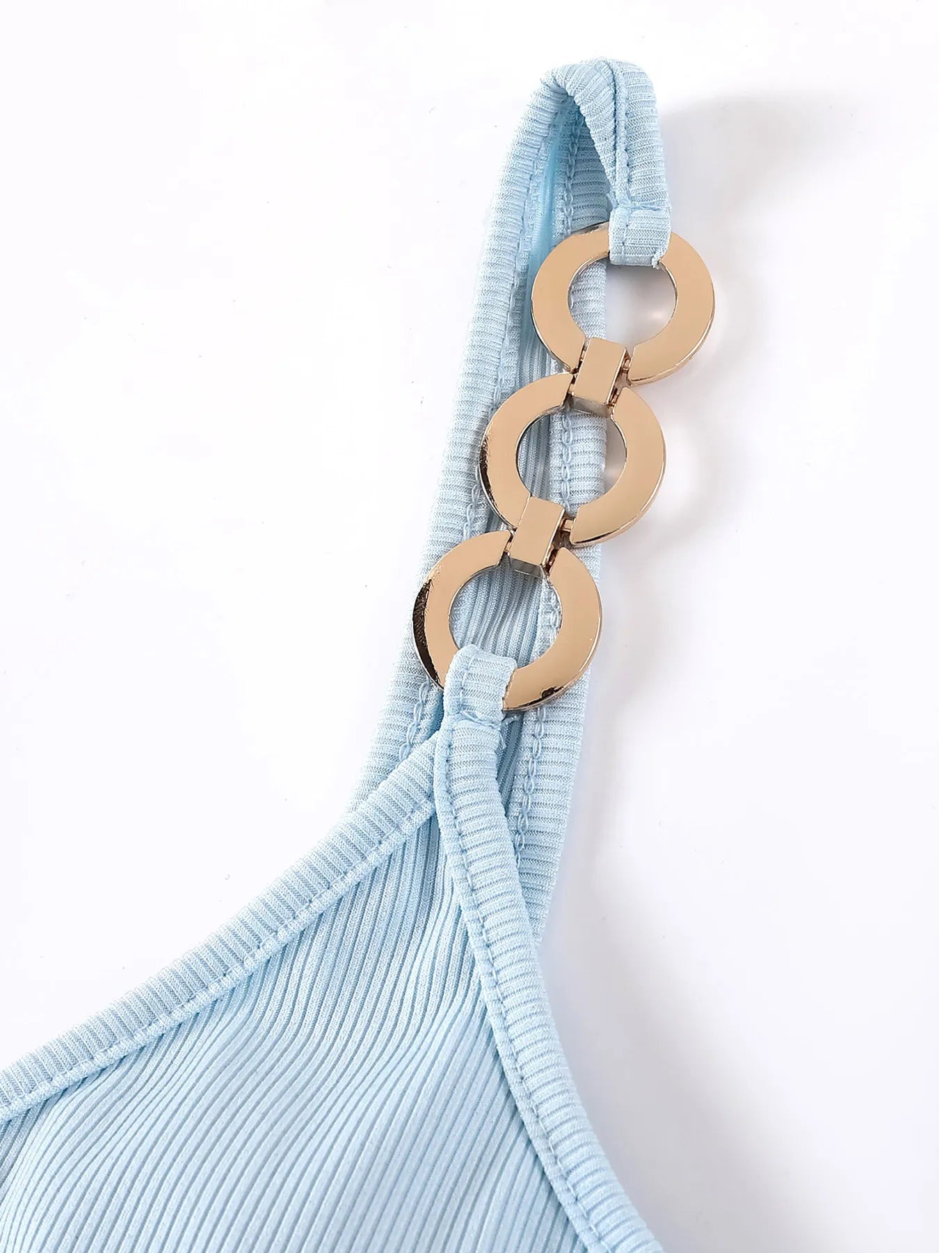 Chain Strap Ribbed Cami Top - Velora Luxury Fashion