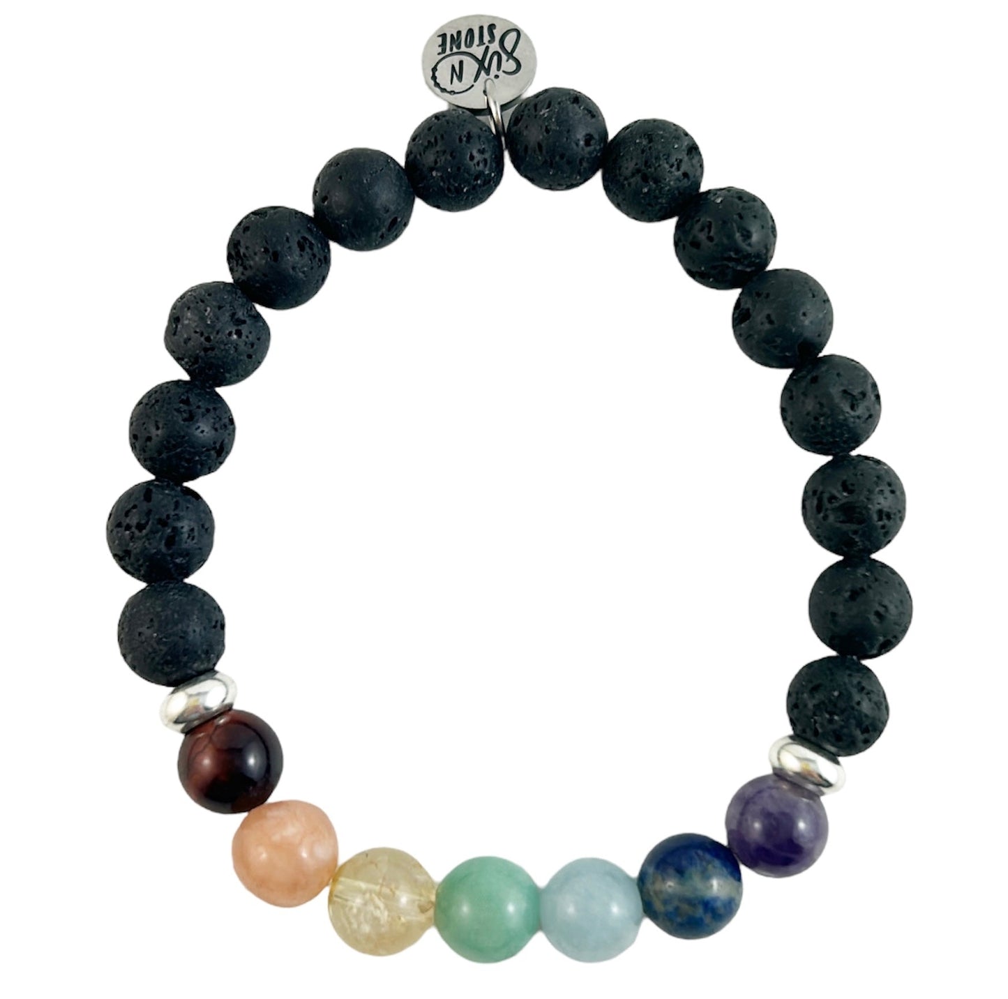 Chakra Bracelet in Black Lava - Velora Luxury Fashion