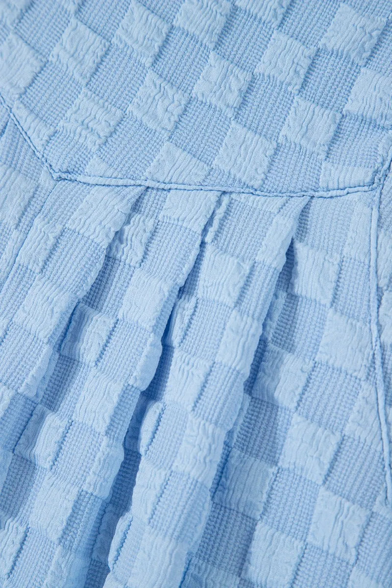 Checkered Pocketed Wide Leg Overalls - Velora Luxury Fashion