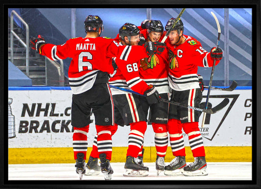 Chicago Blackhawks Framed 20x29 Goal Celebration Canvas - Velora Luxury Fashion