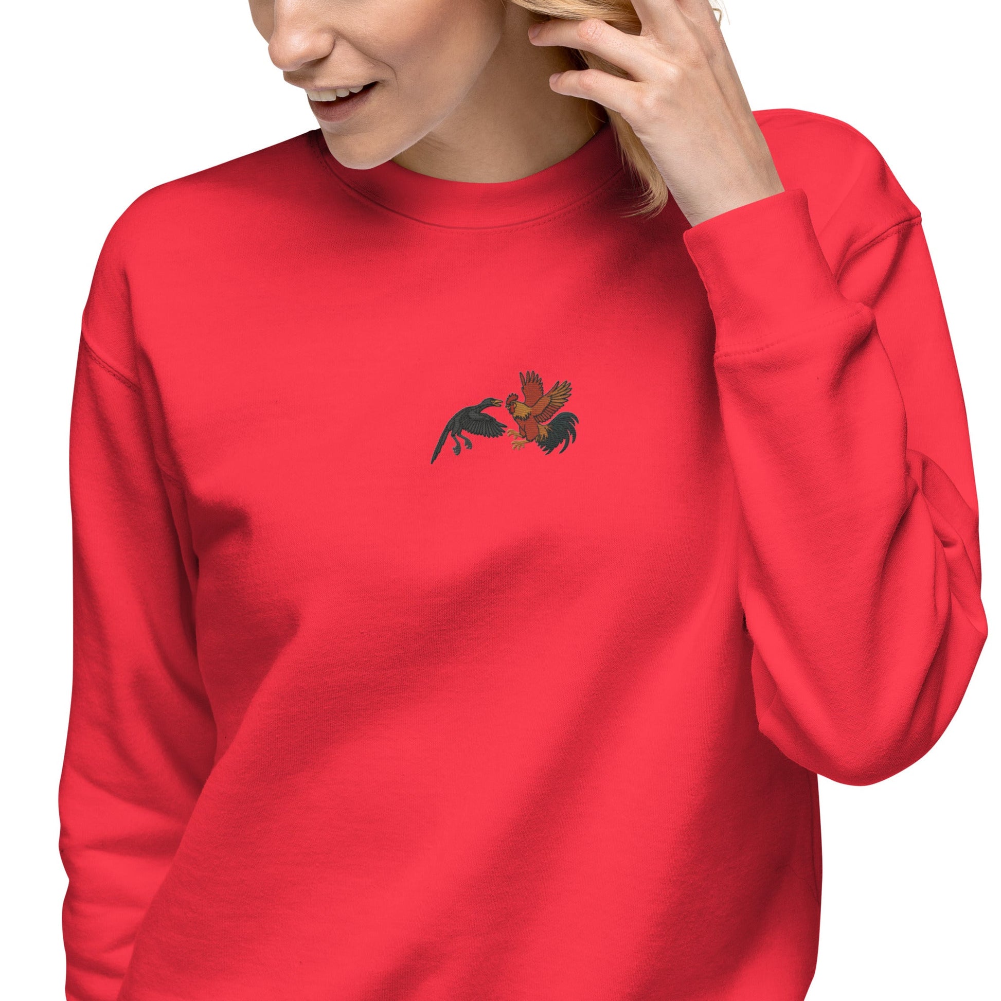 Chickasaurous Battle Unisex Premium Sweatshirt - Velora Luxury Fashion