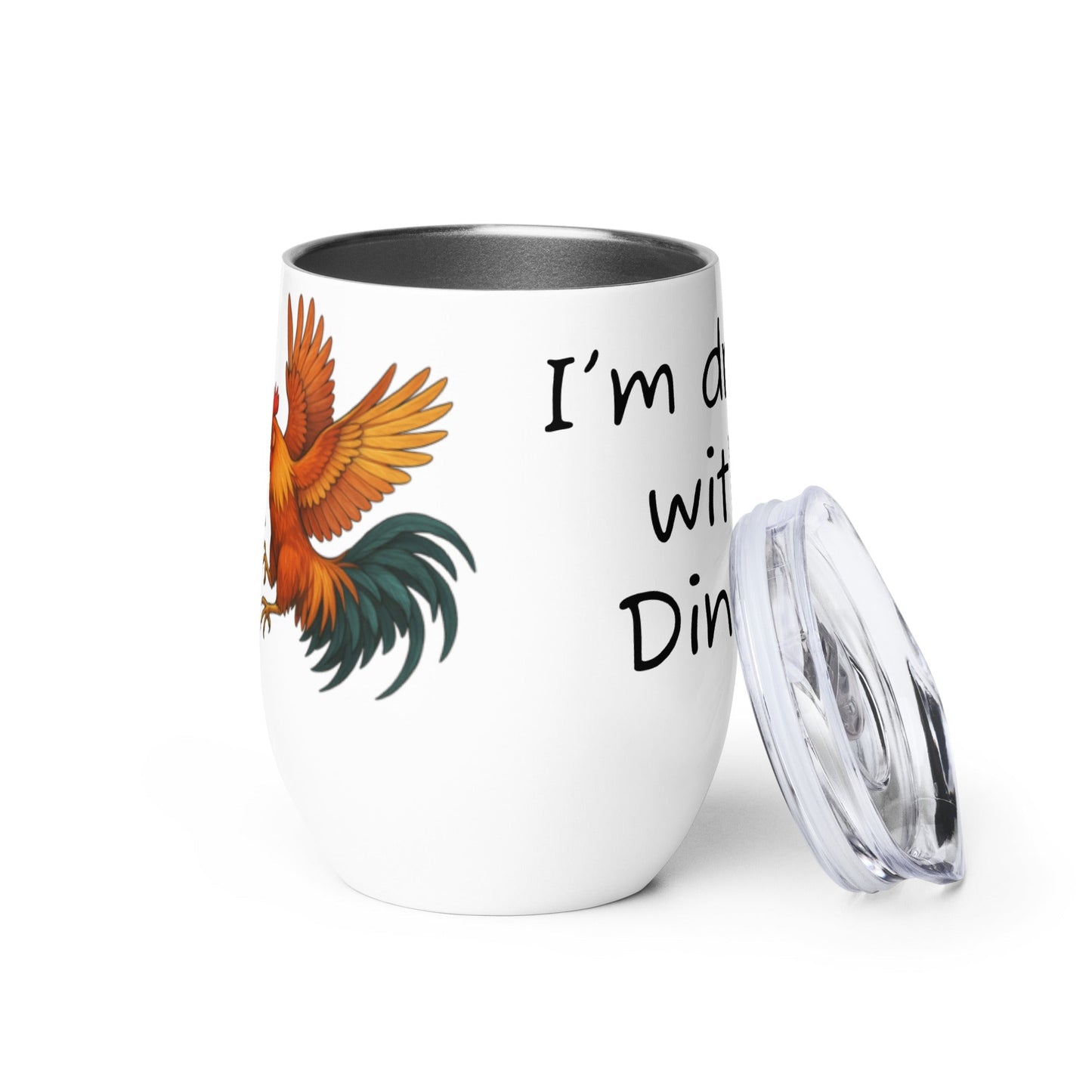 Chickasaurous Battle Wine tumbler - Velora Luxury Fashion