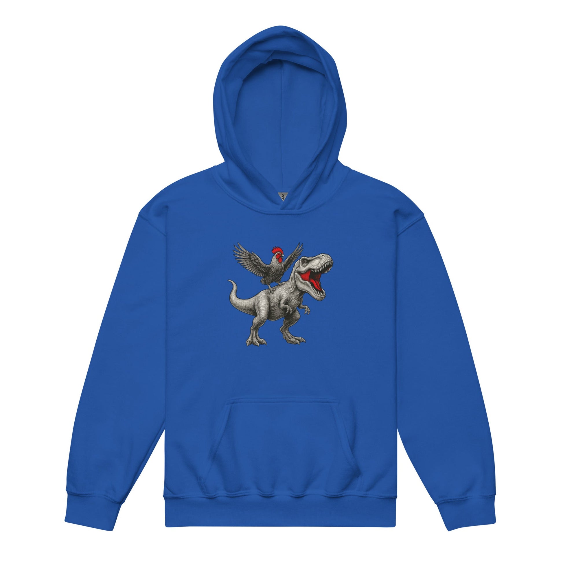 Chickasaurous Tyrannosaurs Pecks Youth heavy blend bunny hug (hoodie) - Velora Luxury Fashion
