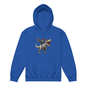 Chickasaurous Tyrannosaurs Pecks Youth heavy blend bunny hug (hoodie) - Velora Luxury Fashion
