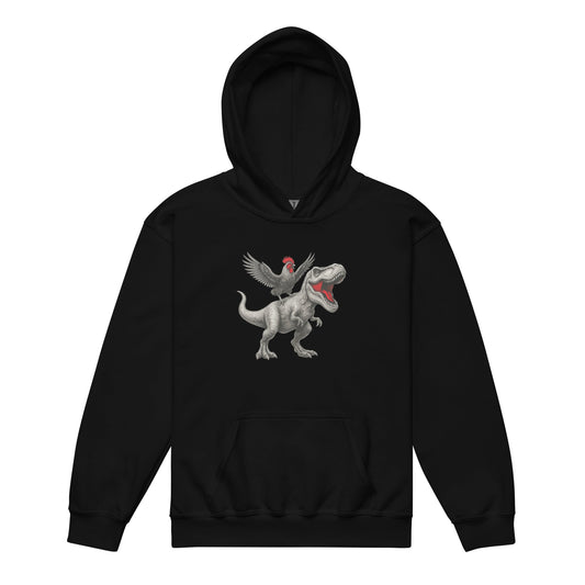 Chickasaurous Tyrannosaurs Pecks Youth heavy blend bunny hug (hoodie) - Velora Luxury Fashion