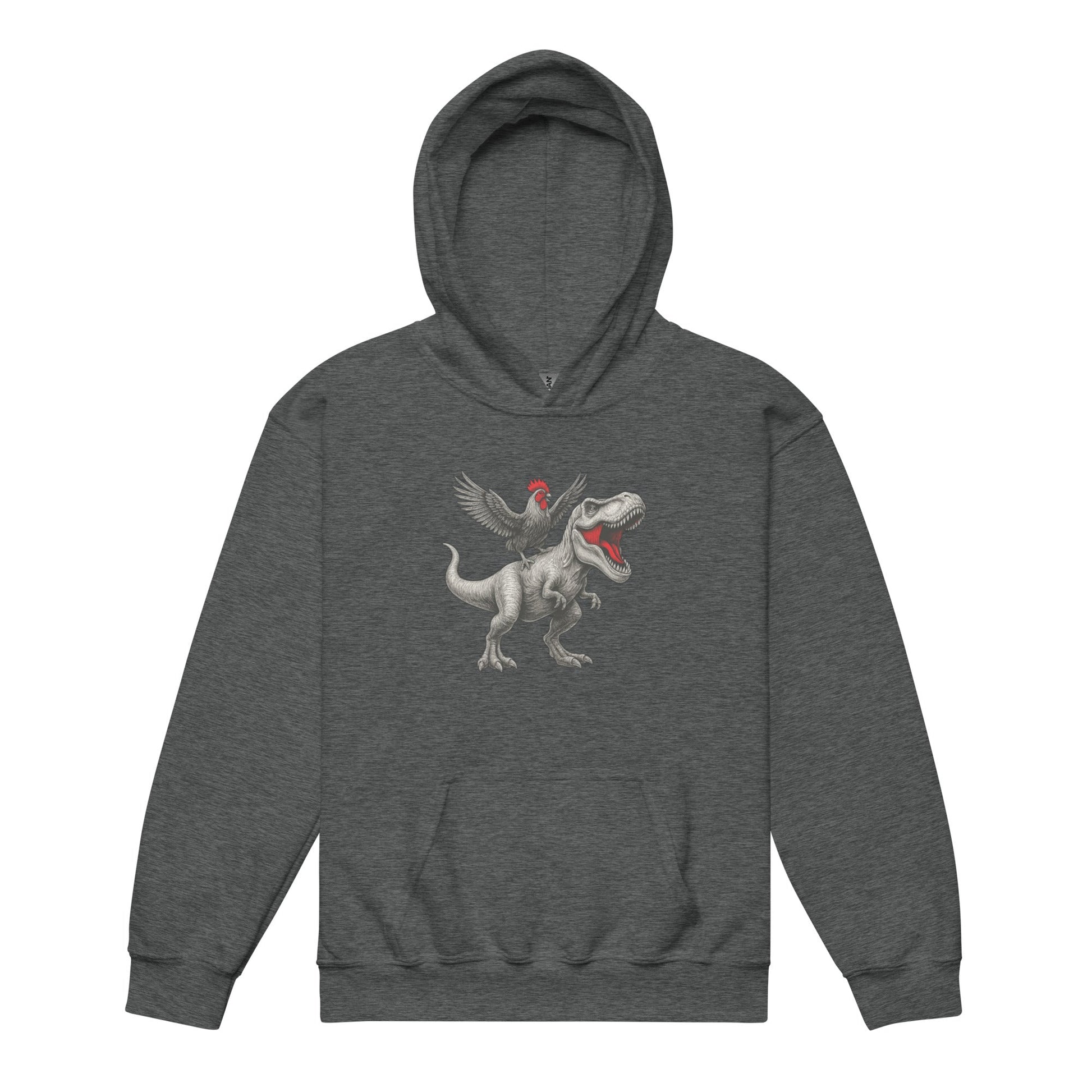 Chickasaurous Tyrannosaurs Pecks Youth heavy blend bunny hug (hoodie) - Velora Luxury Fashion
