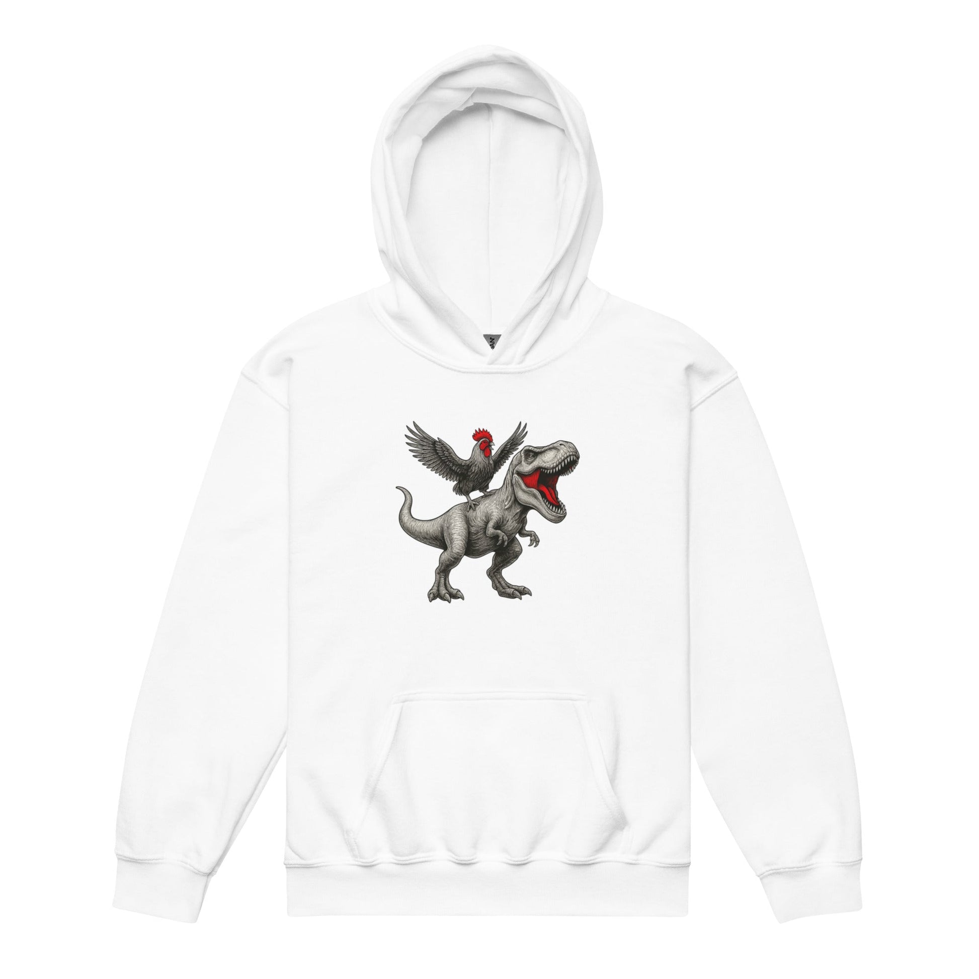 Chickasaurous Tyrannosaurs Pecks Youth heavy blend bunny hug (hoodie) - Velora Luxury Fashion