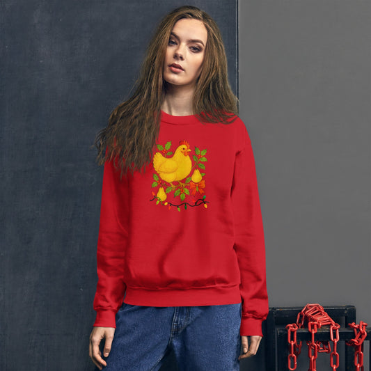 Chickmas Oprington in a Pear Tree Unisex Premium Sweatshirt - Velora Luxury Fashion
