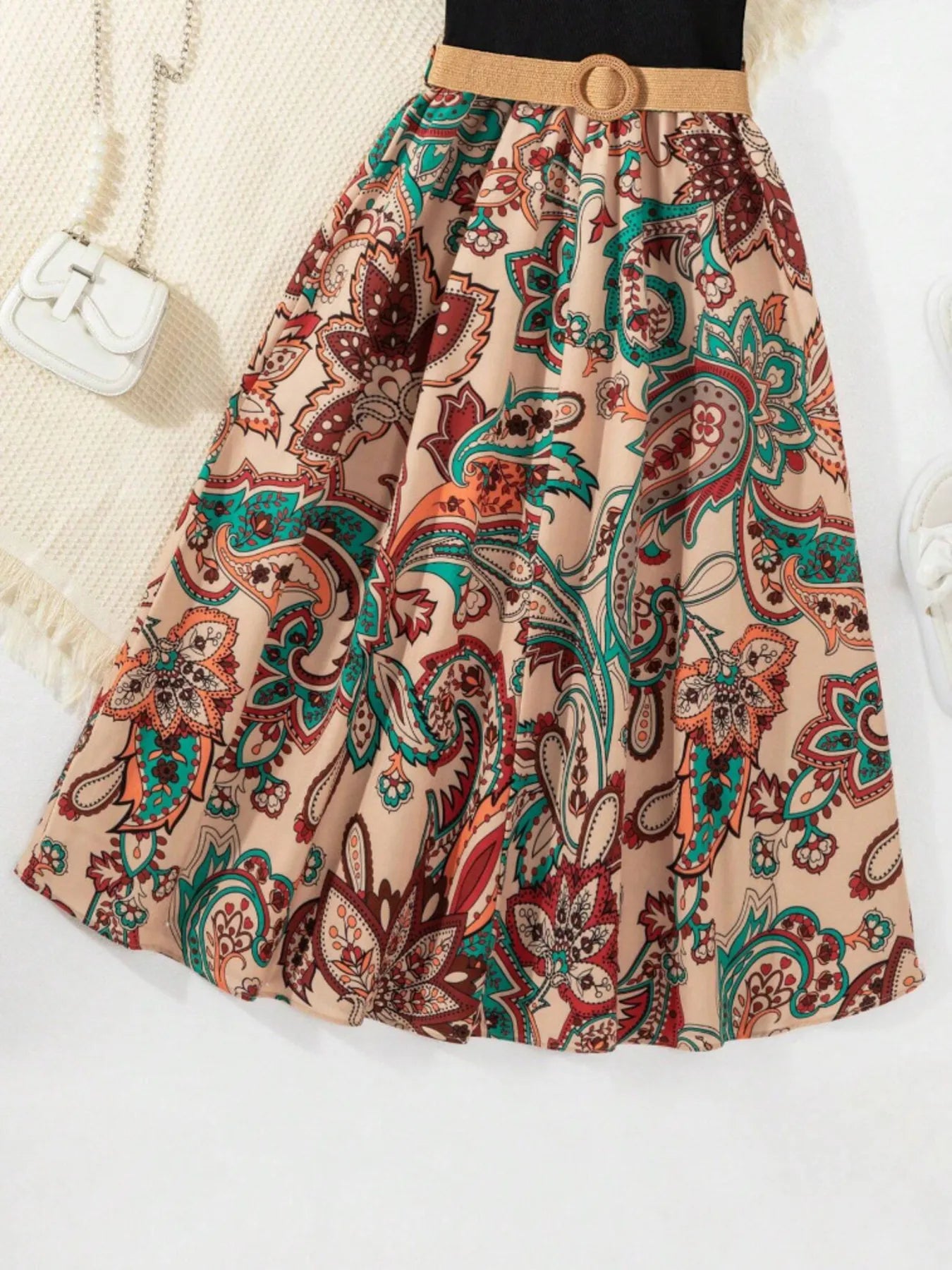 Children's Printed Short Sleeve Dress - Velora Luxury Fashion