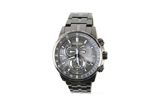 Citizen (AT4127-52H) Eco Drive Mens PCAT Gunmetal Stainless Steel Bracelet Watch - Velora Luxury Fashion