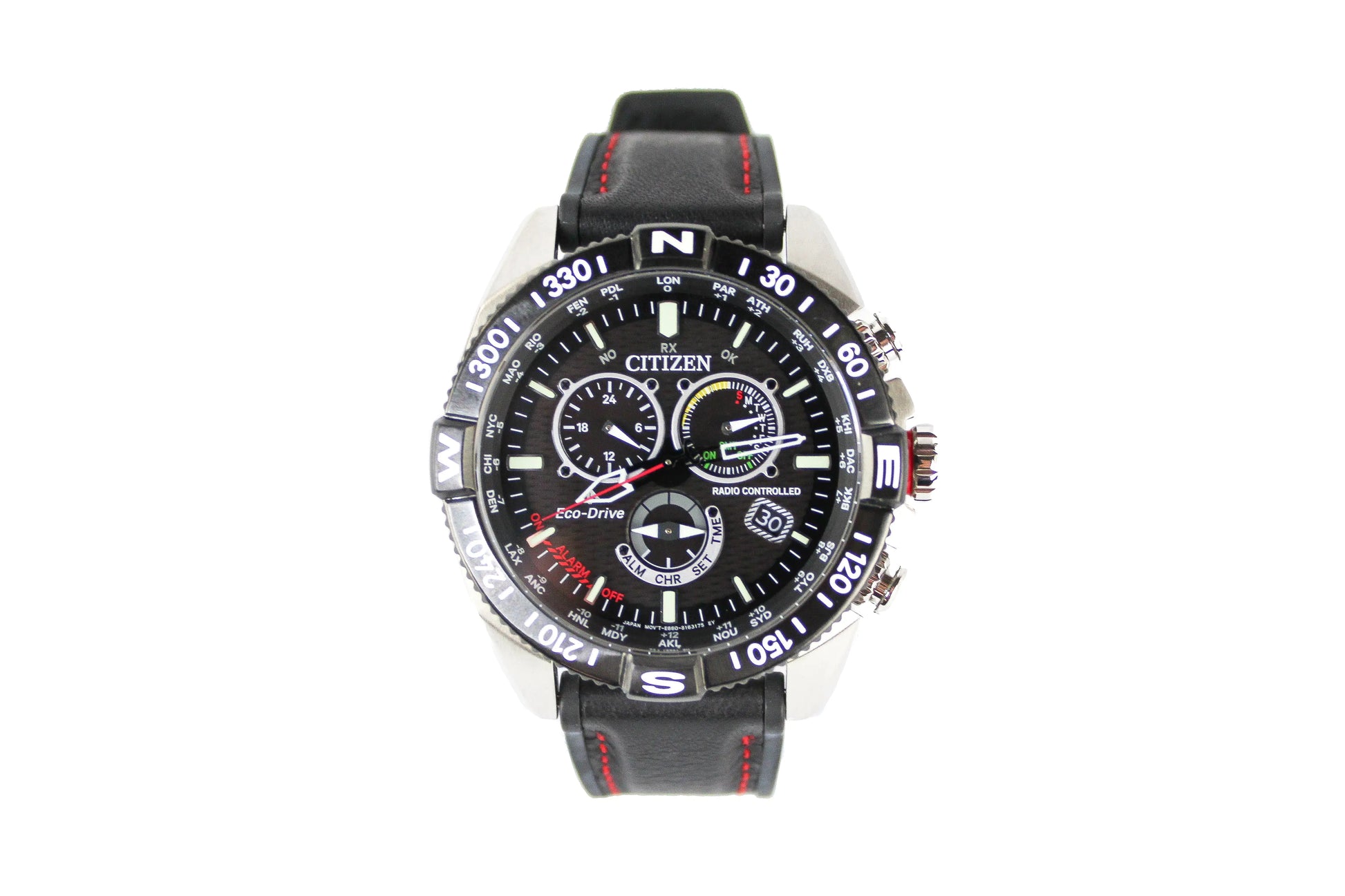 Citizen (CB5841-05E) Promaster Navihawk A-T Eco-Drive Black & Red Wrist Watch - Velora Luxury Fashion