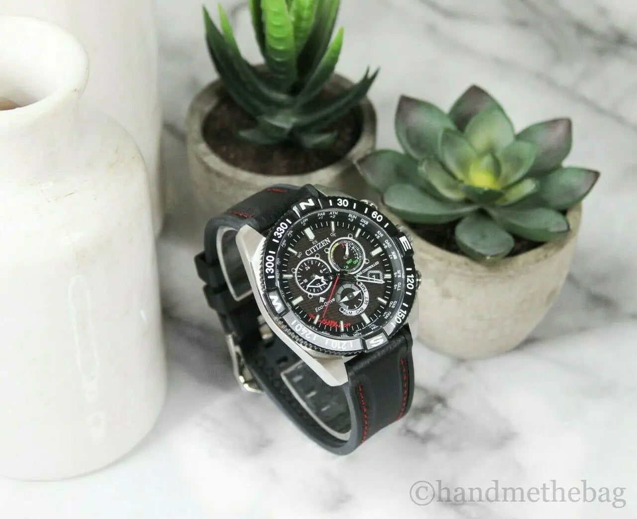 Citizen (CB5841-05E) Promaster Navihawk A-T Eco-Drive Black & Red Wrist Watch - Velora Luxury Fashion