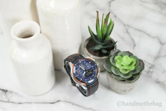 Citizen (JW0139-05L) Promaster STT Eco-Drive Navy Blue Orange Detail Wrist Watch - Velora Luxury Fashion