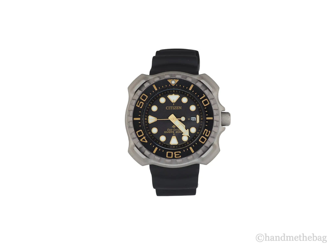 Citizen Men's (BN0220-16E) Promaster Marine Diver Eco-Drive Titanium Black Strap Watch - Velora Luxury Fashion