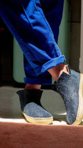 Classic Boot - Navy Blue with Rubber - Velora Luxury Fashion