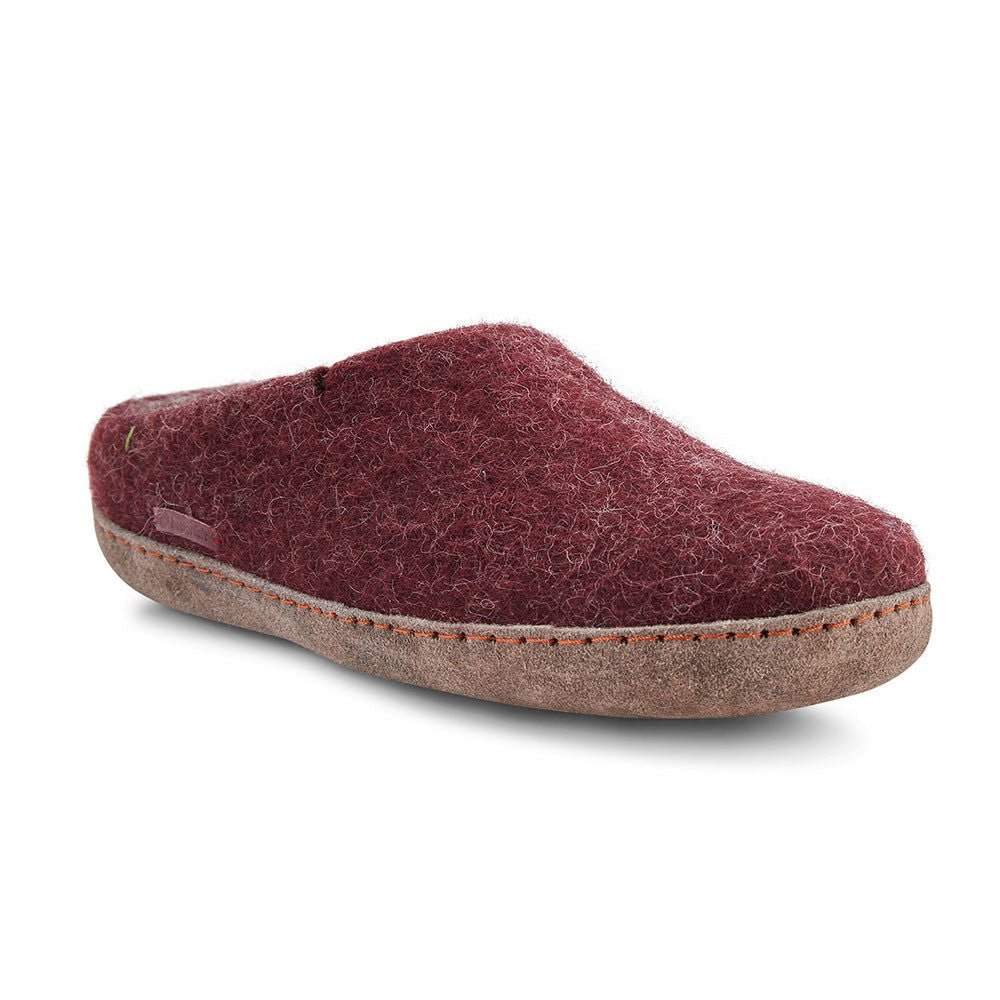 Classic Slipper - Bordeaux with Leather - Velora Luxury Fashion