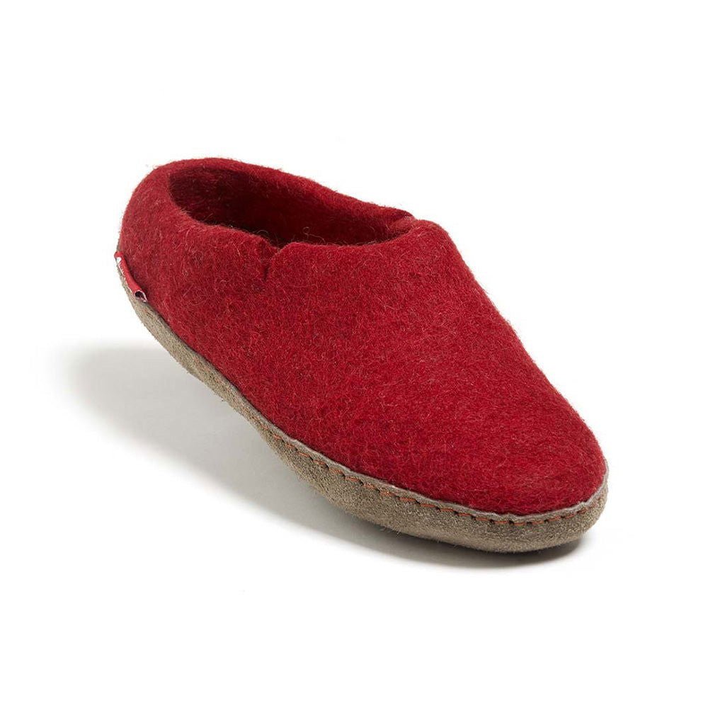 Classic Slipper - Red with Leather - Velora Luxury Fashion