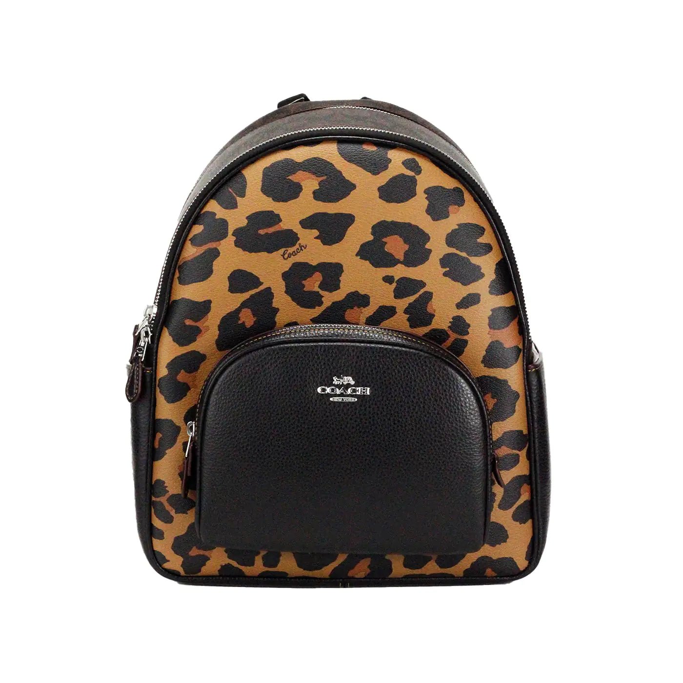 Coach Court Leopard Leather Backpack - Velora Luxury Fashion