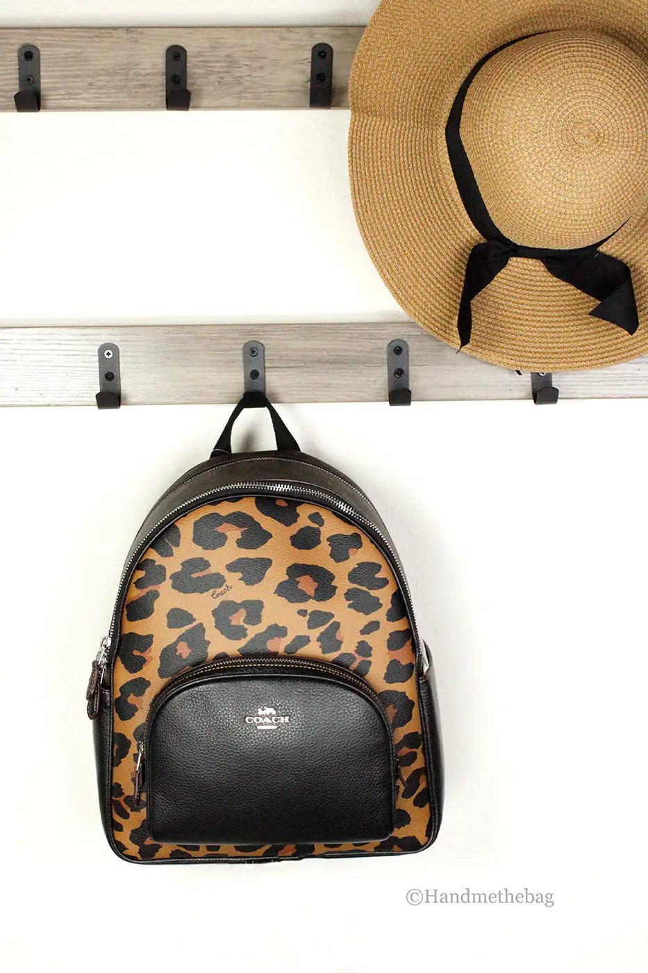 Coach Court Leopard Leather Backpack - Velora Luxury Fashion