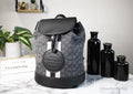 Coach Dempsey Black Smoke Signature Jacquard Canvas Patch Backpack - Velora Luxury Fashion