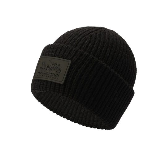 Coach Icon Wool-Blend Beanie Black - Velora Luxury Fashion