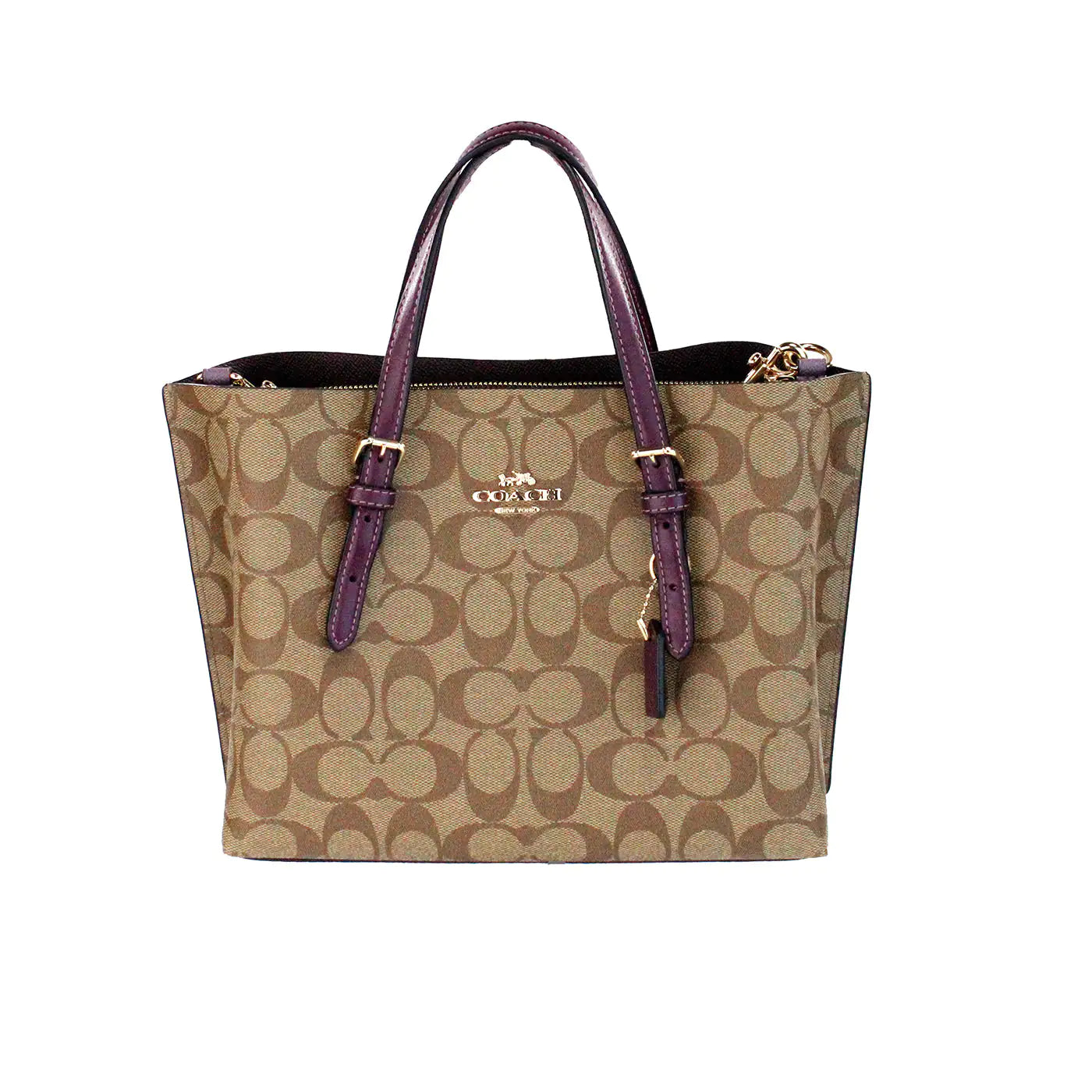 Coach Mollie 25 Berry Canvas Crossbody Tote - Velora Luxury Fashion