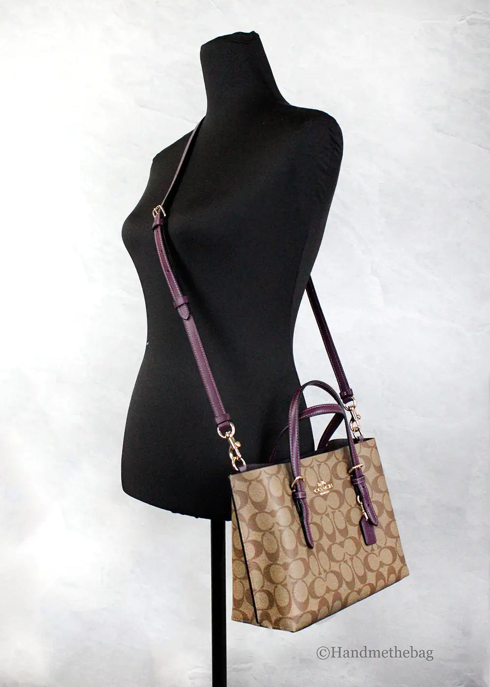 Coach Mollie 25 Berry Canvas Crossbody Tote - Velora Luxury Fashion